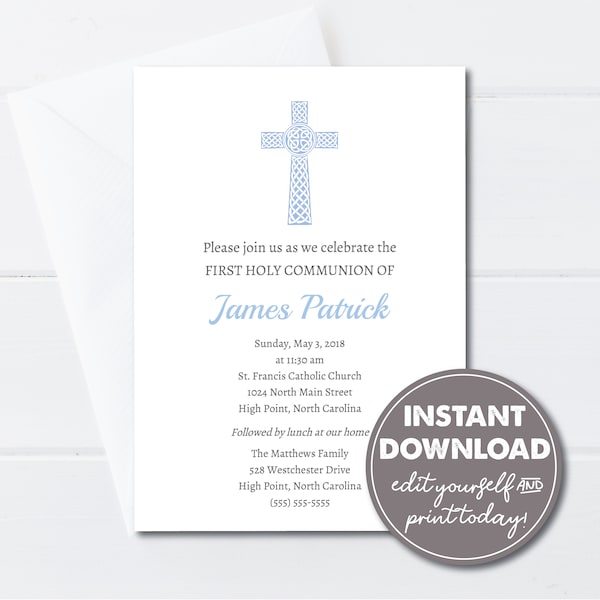 First Communion Invitation - Etsy
