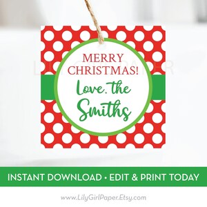 Editable, Personalized Christmas/Holiday Enclosure Card, Gift Tag, INSTANT DOWNLOAD, Edit, Download & Print Today! 0501