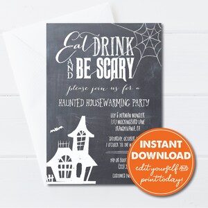 Haunted Housewarming Party Invitation: Editable Halloween Invite (Digital Download)