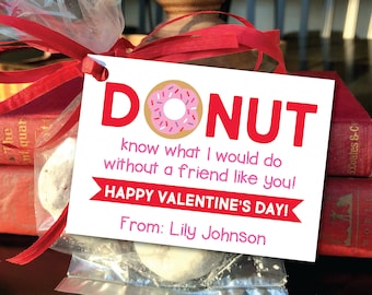 Editable Donut Valentine Cards, Class Valentines, INSTANT DOWNLOAD, Printable Cards for Kids, Donut Know