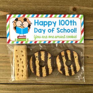 Redigerbar godispåsetopper till skolans 100:e dag, Du är en smart kakgodis, present till lärare, goodiebag-topper, redigera, ladda ner och skriv ut idag bild 3