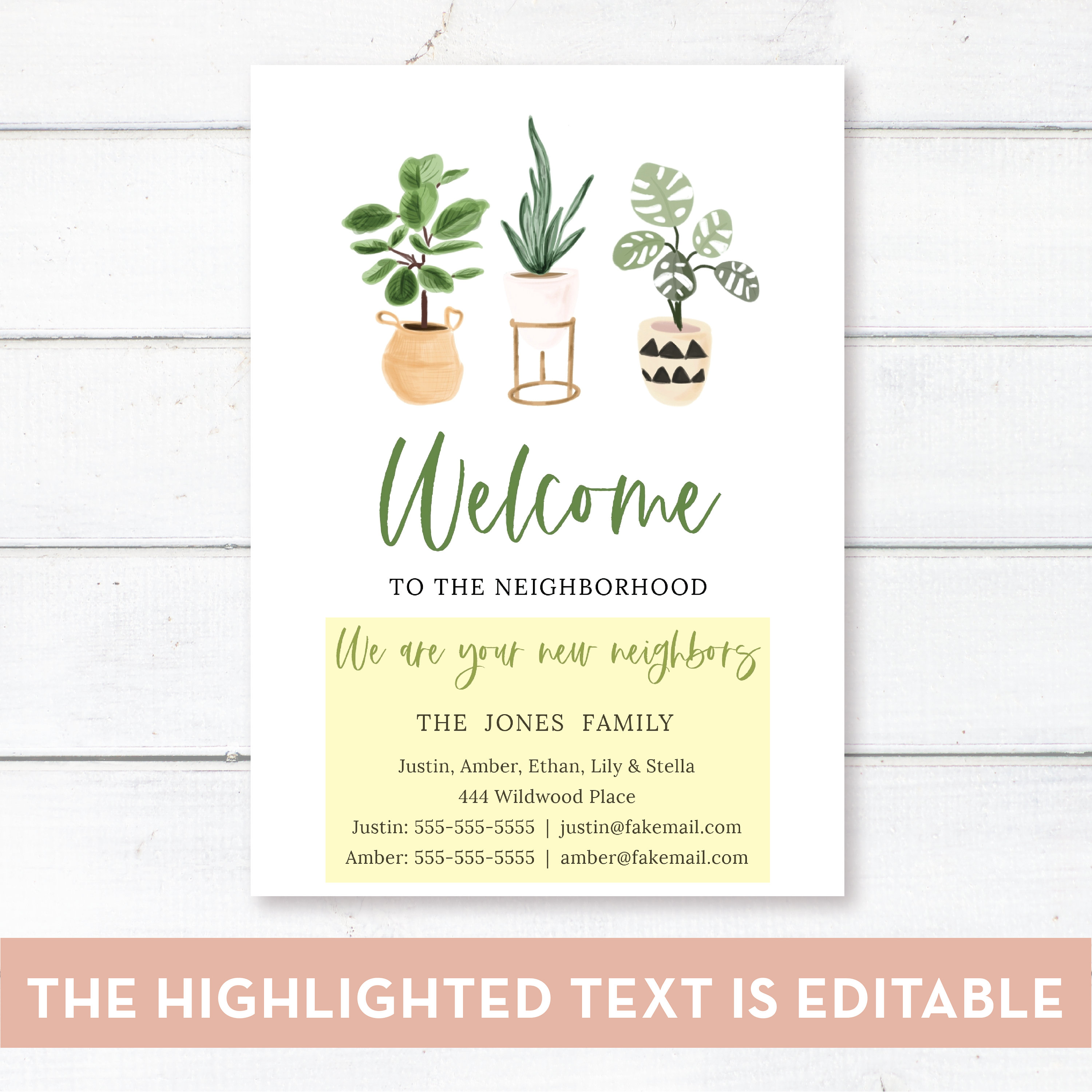Editable Welcome to the Neighborhood cards Editable Template | Etsy