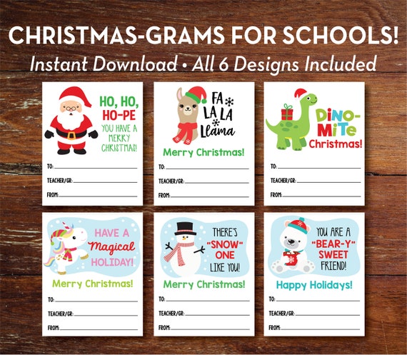Printable Christmas Holiday Candy Grams INSTANT Download Etsy printable-christmas-holiday-candy-grams-instant-download-etsy