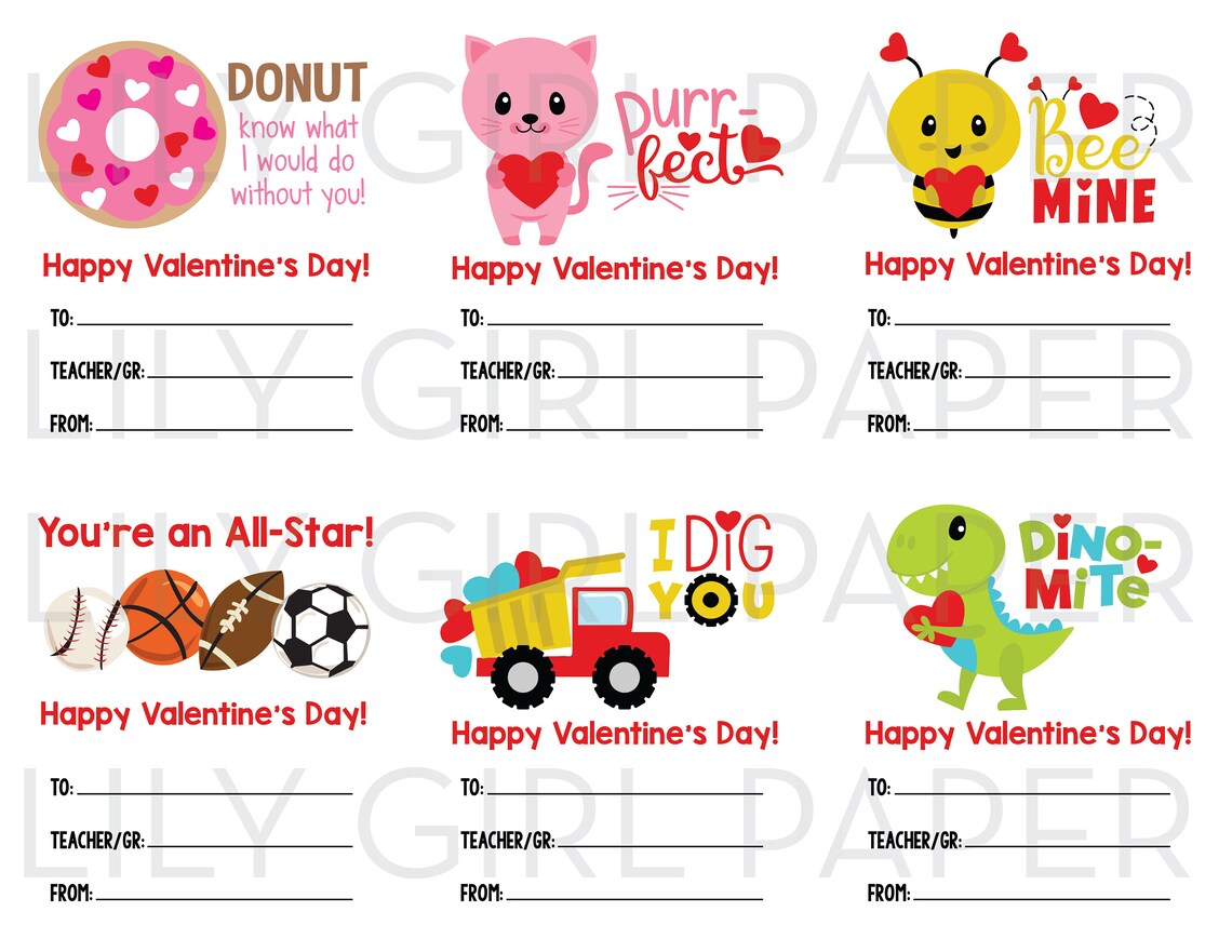 Valentine Grams Candy Grams INSTANT Download PTA PTO Etsy