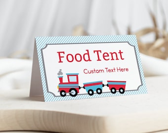 Editable Chugga Chugga Train Birthday Food Tent, Chugga Chugga Two Two, 2nd Birthday, Choo Choo Train Birthday, 3.5x2", 0144