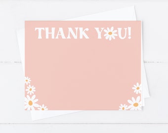 Groovy Girl Thank You Card, Stationery, One Groovy Birthday, Two Groovy, Retro Printable, Digital 0289 0291 0312 0313 0317 0339 0363 0888