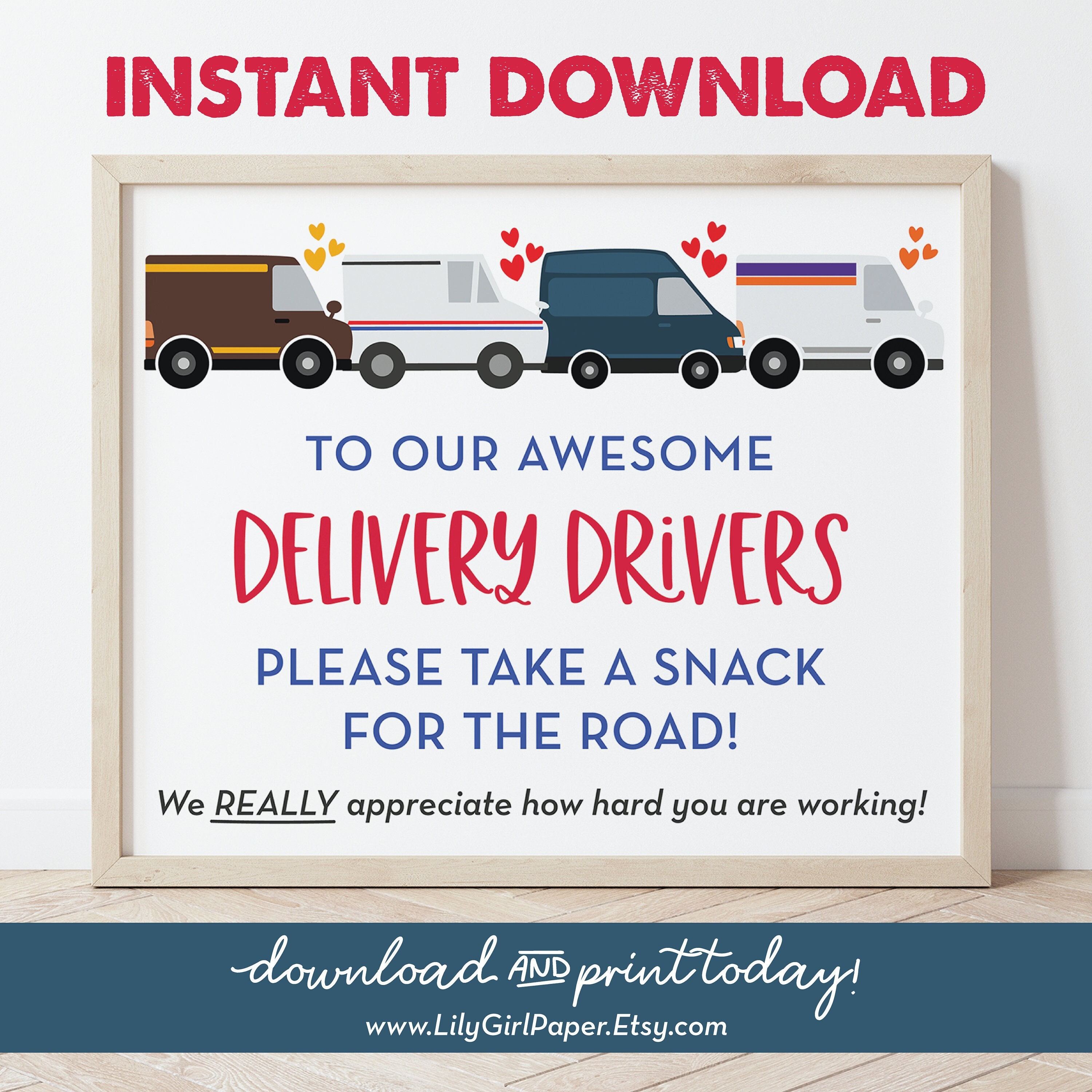 Delivery Driver Snack Sign Packages Mail Carrier Essential - Etsy