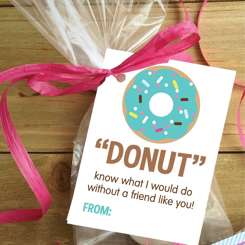 Donut Valentine Cards, Class Valentines, INSTANT DOWNLOAD, Printable Cards for Kids image 2