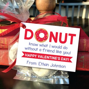 Editable Donut Valentine Cards, Class Valentines, INSTANT DOWNLOAD, Printable Cards for Kids, Donut Know