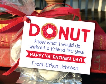 Editable Donut Valentine Cards, Class Valentines, INSTANT DOWNLOAD, Printable Cards for Kids, Donut Know