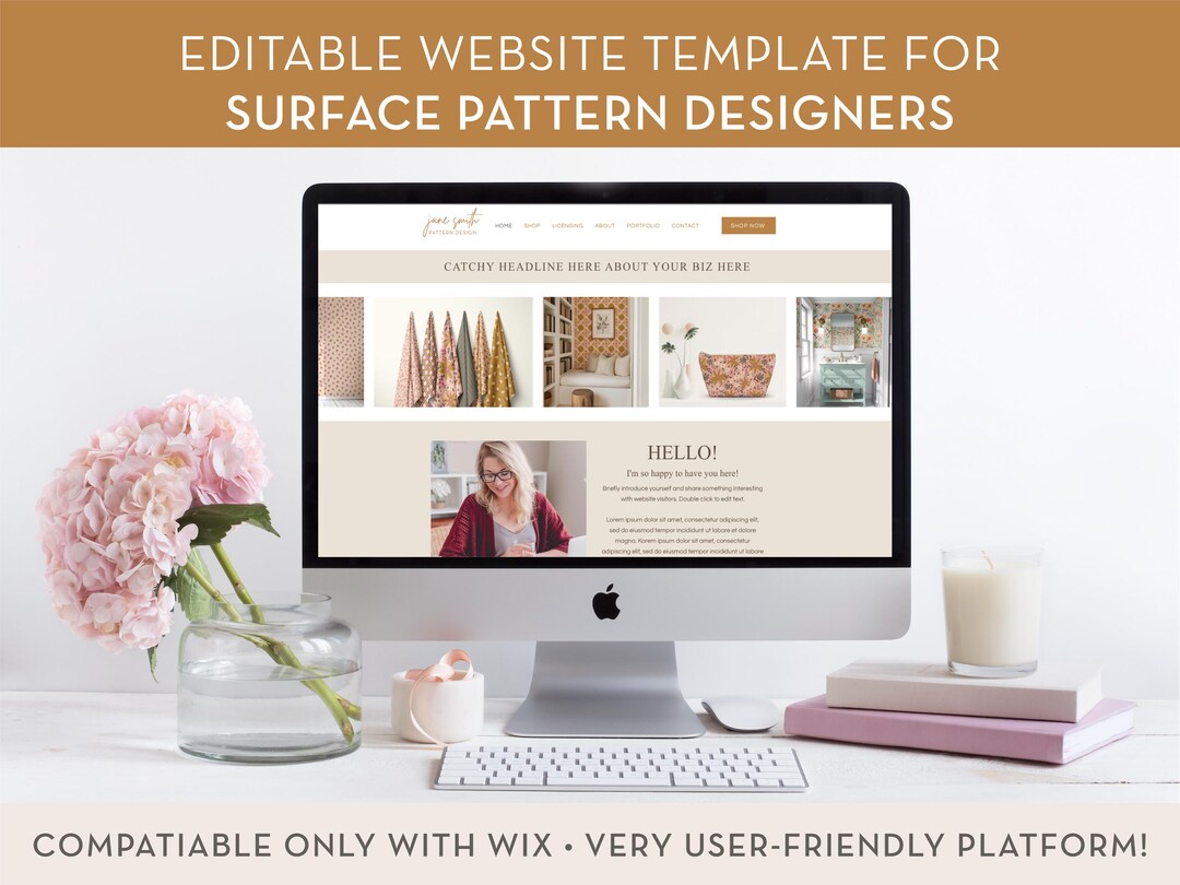 Editable Website Template for Surface Pattern Designers, for Use on WIX ...