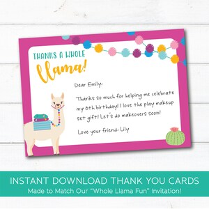 Llama Thank You Card, Instant Download, Printable File, Digital Thank You Card, Llama Note Card, Alpaca Note Card, Blank Thank You, 0151