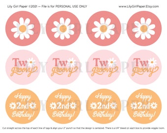 Two Cool Hand Printable Cupcake Toppers Digital, DIY, Print and Cut, Too  Cool,2nd Birthday, Pink, Girly , 2nd Bday, Cool Glasses, 102 