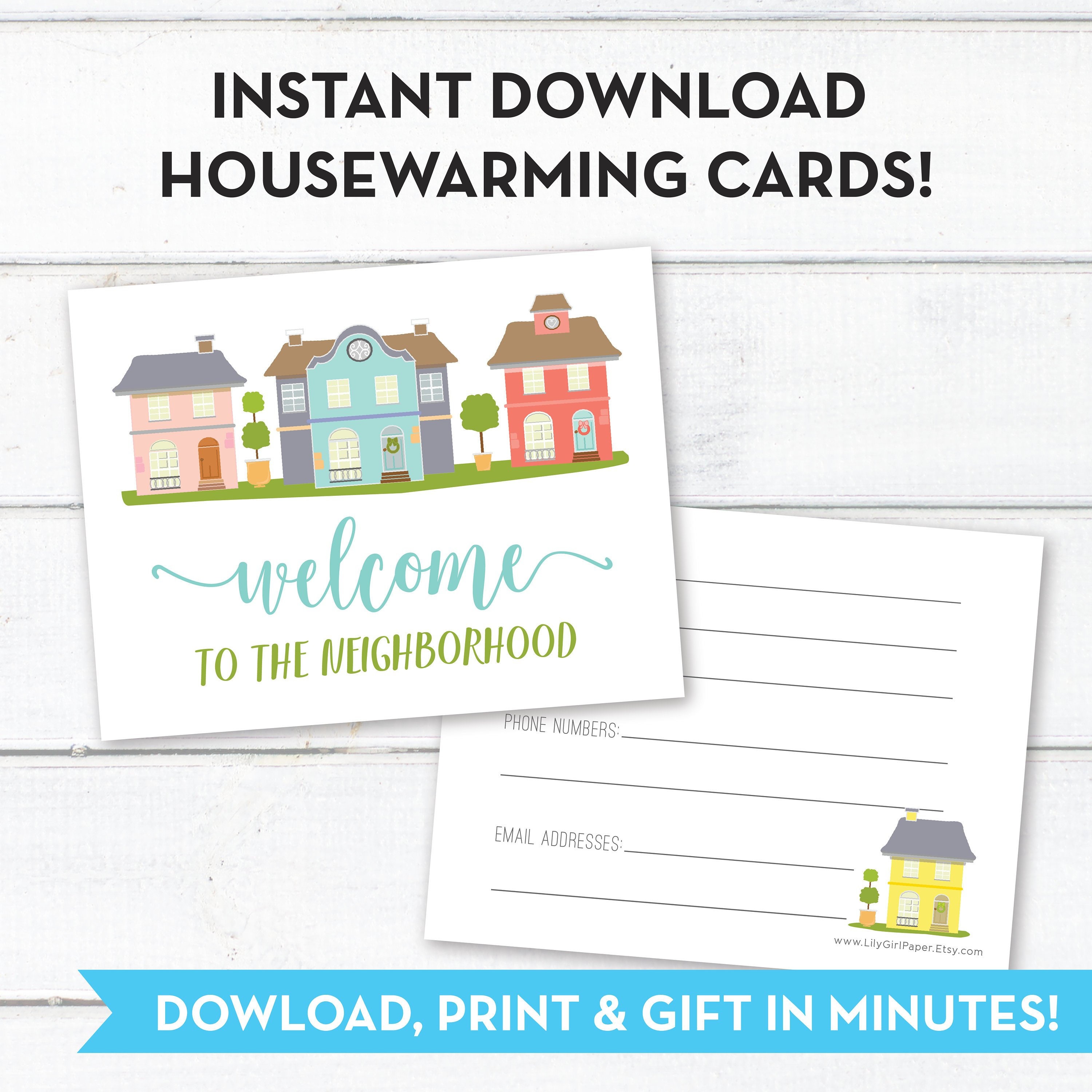 Welcome to the neighborhood cards housewarming gift instant etsy