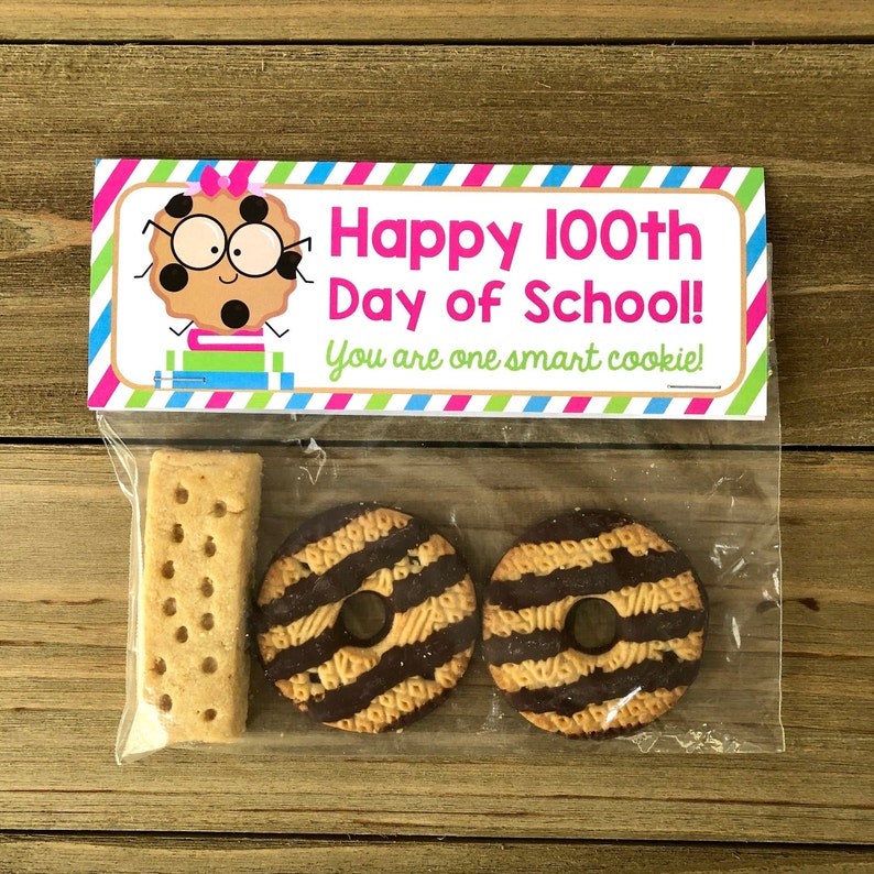 100th Day of School Treat Bag Topper You Are One Smart Cookie | Etsy