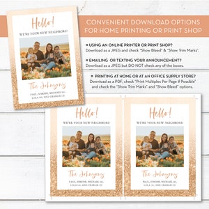 Editable We're Your New Neighbors Photo Card Template, Instant Download ...