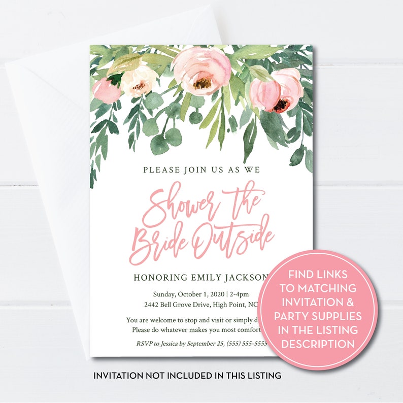 Editable Outdoor Driveby Bridal Shower Favor Tag Template Etsy