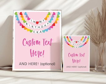 In My Birthday Era Party Customizable Sign Template, Party Decor, Friendship Bracelet, Tween Girl Birthday, Sleepover Party, 0375