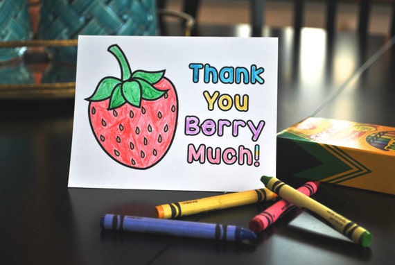 Personalised Girl//Children/'s//Kids ~ Folded THANK YOU Cards ~ Crayon