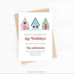 Editable New Home for the Holidays Moving Announcement, INSTANT DOWNLOAD, Home Sweet Home Christmas, Winter New Address Card, Printable Card