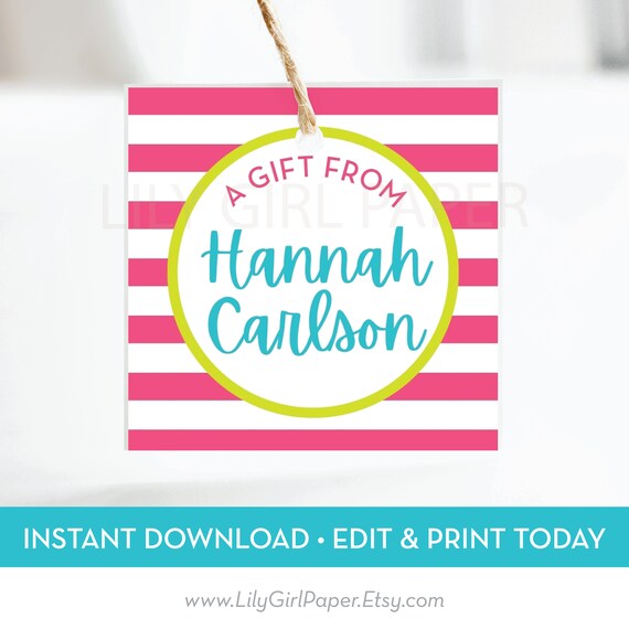 Editable, Personalized Enclosure Card, Gift Tag, Gift Giving, INSTANT DOWNLOAD, Edit, Download & Print Today! GEC1 0500 Il_570xn