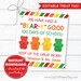 Editable 100th Day of School Bear-y Good Treat Bag Tag, Teacher Gift ...