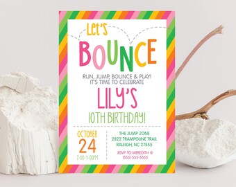 Editable Bounce House, Trampoline Park, Jumping party invitation Template, AVAILABLE WITHIN MINUTES, Edit, Download & Print Today! 0138