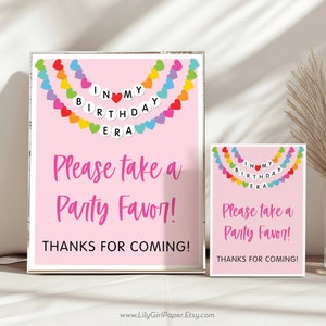 En mi era de cumpleaños, los favores de la fiesta de cumpleaños toman un letrero, letreros de 8x10 y 5x7", pulsera de la amistad, cumpleaños de la preadolescente, fiesta de pijamas, 0375