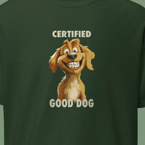 Golden Retriever Smiling dog, funny pet, cartoon animal, unisex tee, whimsical art, cute design, grinning canine, happy lover shirt