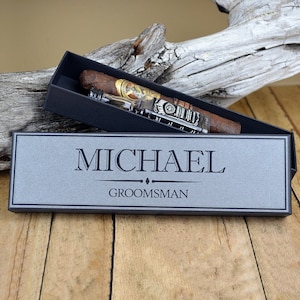 Groomsman Gift Box Customized Best Man Custom Personalized Black Name Title