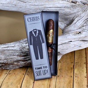 Will You Be My Groomsman Cigar Box Tux Best Man Time To Suit Up Custom Gift image 1