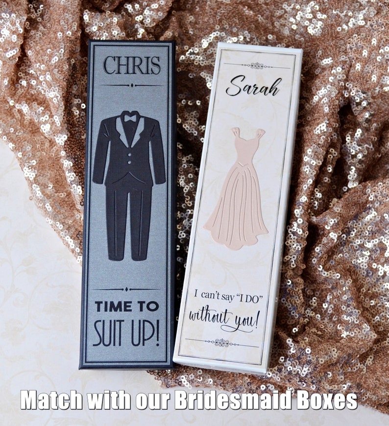 Will You Be My Groomsman Cigar Box Tux Best Man Time To Suit Up Custom Gift image 6
