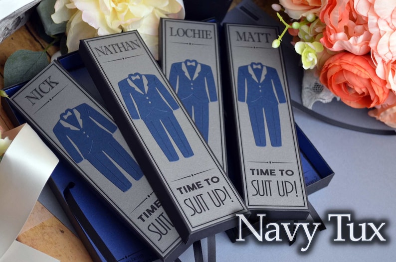 Will You Be My Groomsman Cigar Box Tux Best Man Time To Suit Up Custom Gift image 4