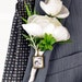 Groom Boutonniere Mens Bronze Photo Charm Frame Wedding Bridal Memory Bouquet
