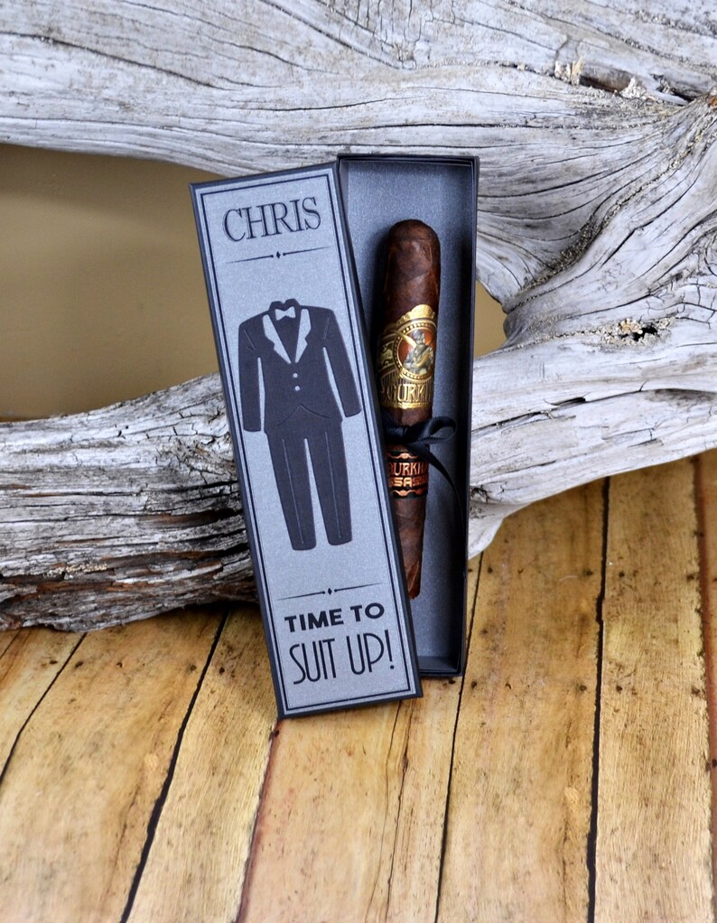 Will You Be My Groomsman Cigar Box Tux Best Man Time To Suit Up Custom Gift image 1