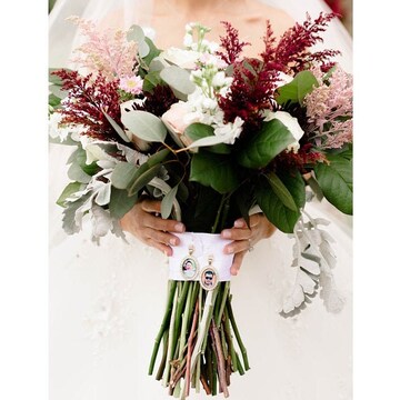 Bouquet Photo Charm Rhinestone Picture Setting Wedding Gold Oval Bridal Memory Accents Frame Bling