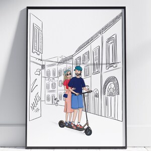 Póster infantil de Roma, arte caprichoso en scooter para guardería, decoración infantil de Italia, regalo encantador para habitaciones infantiles, gran regalo para pequeños exploradores