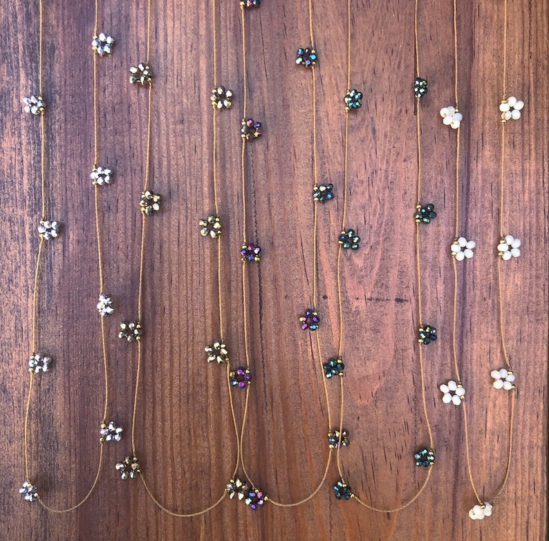 LILY LAMBERT Crystal Daisy Necklace Etsy