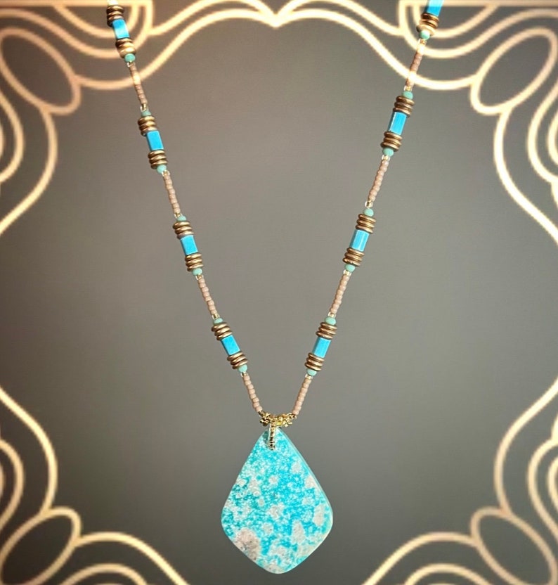 LILY LAMBERT Vintage Turquoise Necklace Etsy