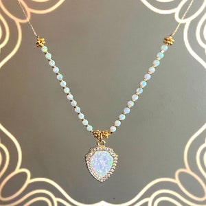 LILY LAMBERT Mystic Opal/ Moissanite Necklace