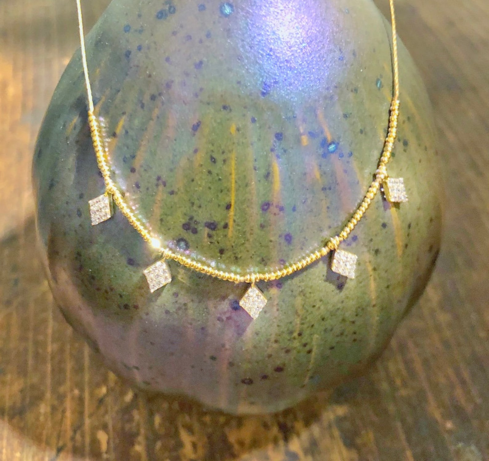 LILY LAMBERT Gold Dainty Diamond Necklace Etsy