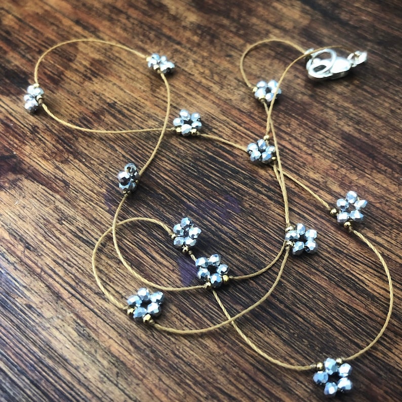 LILY LAMBERT Crystal Daisy Necklace Etsy