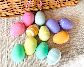12 Pre Filled Easter Eggs with Candy, Ready to Use Egg Hunt Kit, Easter Party Favors, Kids Treats, Basket Stuffers