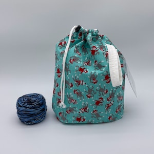 Winter Sock Monkeys Project Bag Stuff Sack medium