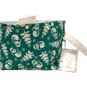 Green Snowmen Project Bag Bucket Bag size large