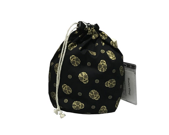 Dia de los Muertos inspired Sugar Skulls Project Bag Stuff Sack size small