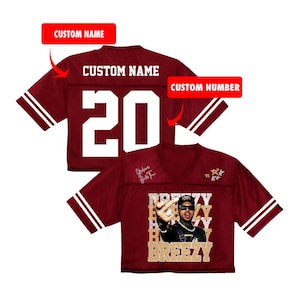 Personalized Chris Brown Tour Crop Top Football Jersey Full Mesh, Breezy Bowl XX 2025 Shirt, Breezy Bowl Jersey, Gift For Fans