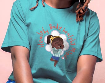 Organic Cotton Unisex Yoga T-Shirt | Healthy Body, Healthy Mind