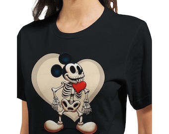 Einzigartiges Micky Maus Skelett Pop Art T-Shirt - Halloween Disney Bekleidung für Herren und Damen