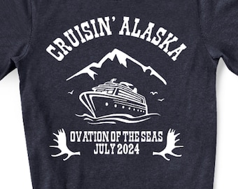 Cruisin Alaska shirts Custom cruise t-shirts BELLA CANVAS brand shirts Group cruise shirts Family cruise shirts Sizes infant through 5X